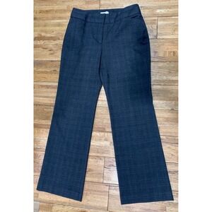 Loft Petite Curvy Plaid Flare Dress Pants Academia Business Professional-4P